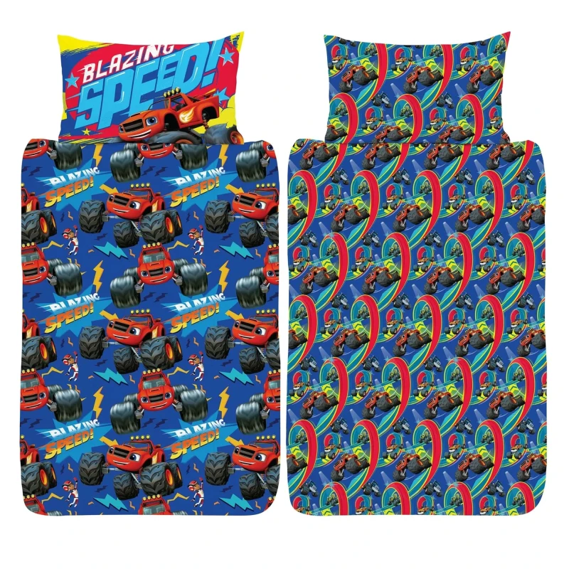 Image of Nickelodeon Blazing Duvet Cover Set in Blue Size: Single Blue Unisex Single