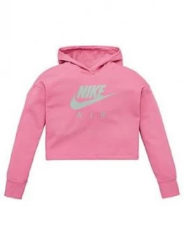 Image of Nike Sportswear Air Older Girls Overhead Cropped Hoodie - Pink