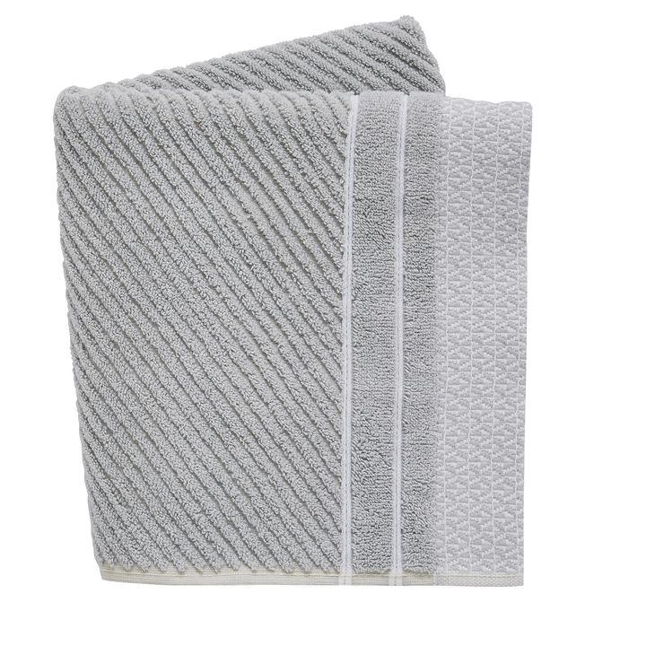 image of Murmur Grey Organic Cotton 'Ripple' Towels - bath towel