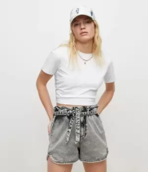 Image of AllSaints Womens Ada Open Back T-Shirt, Optic White, Size: 12