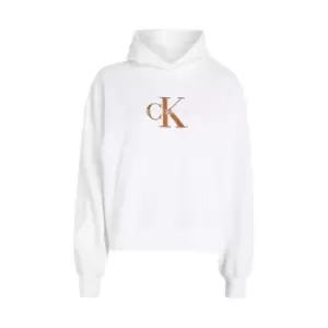 Image of Calvin Klein Jeans Premium Monologo Hoodie - White