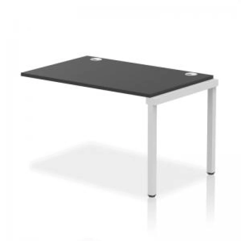 Image of Impulse Impulse Bench Single Row Ext Kit 1200 Silver Frame Office Bench Desk Black IMBSXT12BLKS