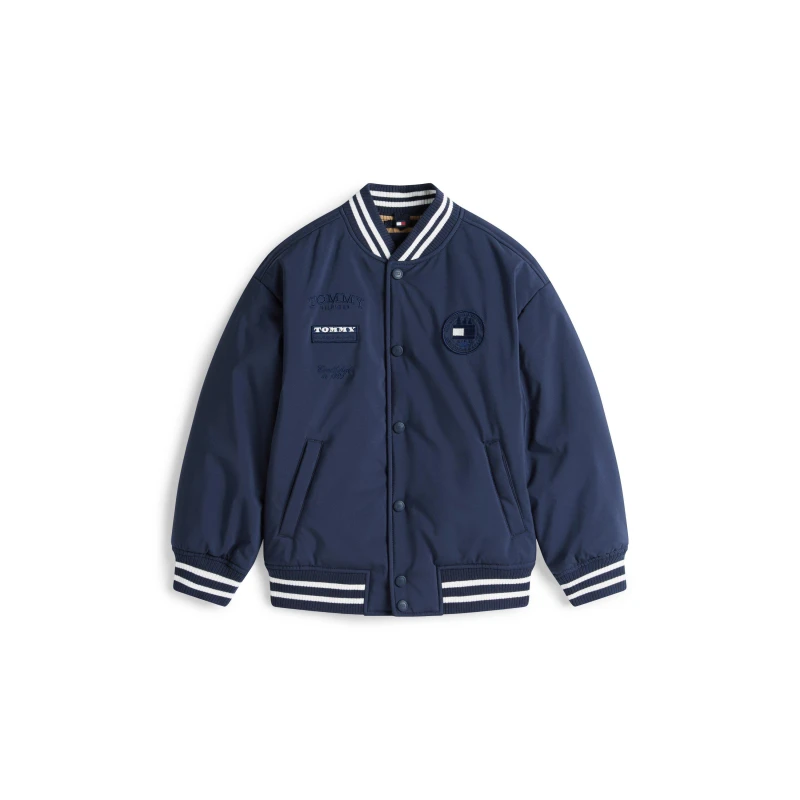 Image of Tommy Hilfiger Kids Graphic Bomber Jacket Night Navy C1G male 12Y