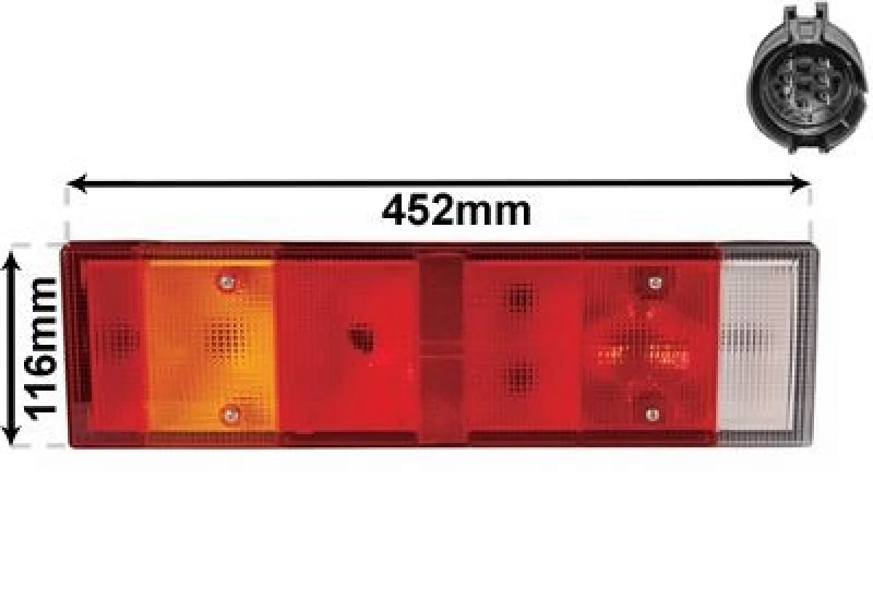 Image of VAN WEZEL 2812925 Rear light with bulb holder, Left Combination Rearlight (391)