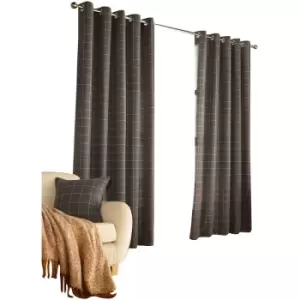 Image of Furn Ellis Ringtop Eyelet Curtains (117 x 137 cm) (Navy) - Navy