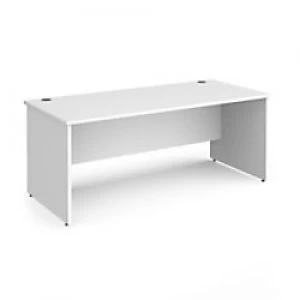 image of Dams International Rectangular Straight Desk with White MFC Top and Silver Frame Panel Legs Contract 25 1800 x 800 x 725mm