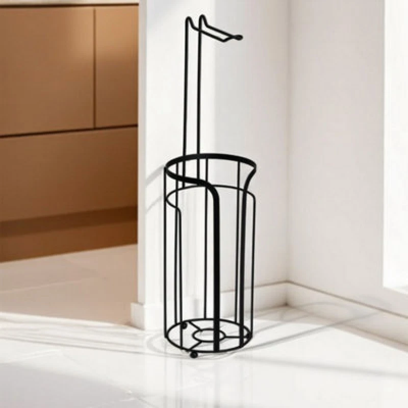 Image of Showerdrape Dante Toilet Roll & Spare Paper Holder Black