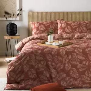 Image of Furn. Riva Japandi Red Duvet Cover and Pillowcase Set Red and White