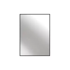 Image of Alpha Metal Rectangle Wall Mirror Matt Black 50 X 70Cm - BLACK