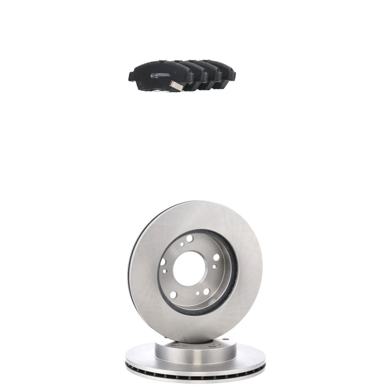 Image of RIDEX 3405B2642 Brake disc and pads set Front Axle, Brake Disc Type: internally vented, with acoustic wear warning Brake Set,disc brakes (3405)