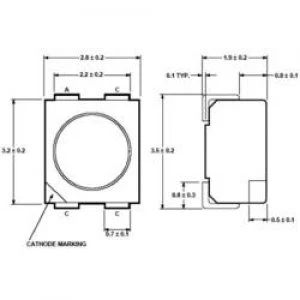 SMD LED PLCC4 Emerald green 40 mcd 120 50 mA