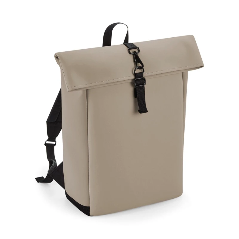 Image of Bagbase Mens Roll Top PU Backpack in Pink Pink Male