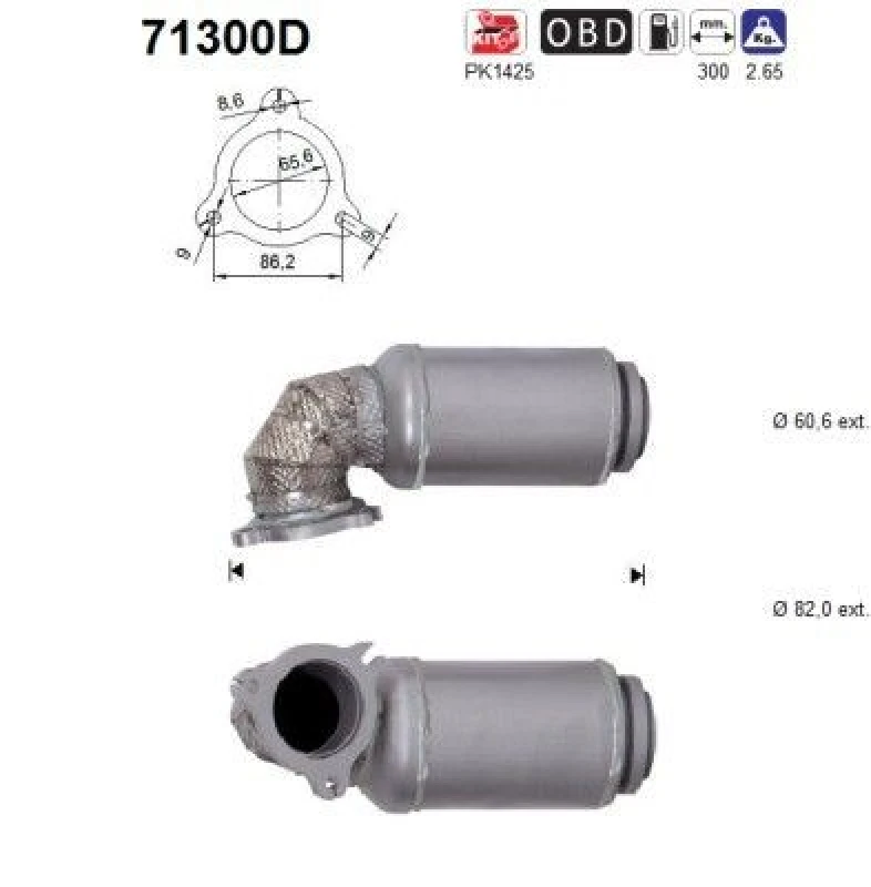 Image of AS Catalytic converter AS 71300D