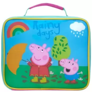 Image of Peppa Pig Rainy Days Rectangular Lunch Bag (One Size) (Multicoloured)