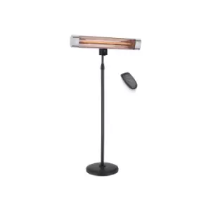 Image of Devola Platinum 2.4kW Stand Mounted Patio Heater with Remote Control IP65 - Silver