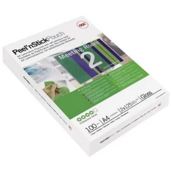 Image of Original Acco GBC Laminating Pouch A4 Self Adhesive Gloss 125micron