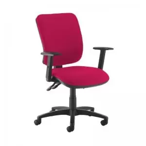 image of Senza high back operator chair with adjustable arms - Diablo Pink