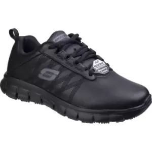 Image of Skechers Sure Track Erath Womens Lace Up Work Shoes Black Size 7