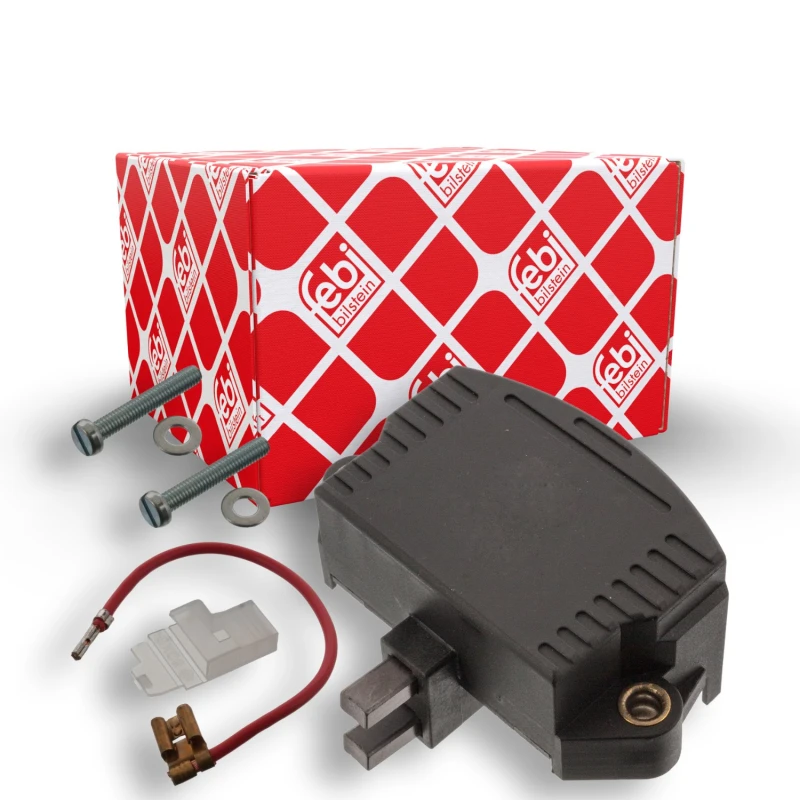 Image of FEBI BILSTEIN 17198 Alternator Regulator Voltage: 14,5V, with fastening/mounting material Regulator,alternator (288)