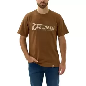 Image of Carhartt Mens Saw Graphic Relaxed Fit Short Sleeve T Shirt L - Chest 42-44' (107-112cm)