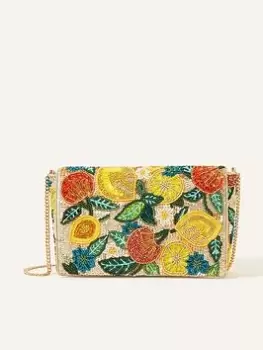 image of Accessorize Lemon And Oranges Beaded Clutch