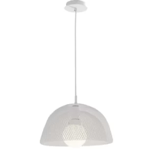 image of HAREM Dome Pendant Ceiling Light White 37x17.5cm