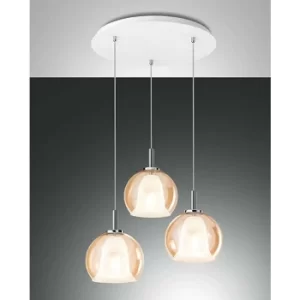Image of Fabas Luce Bretagna Cluster Pendant Ceiling Light Amber Glass, E27