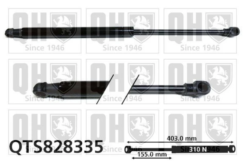 Image of QUINTON HAZELL Tailgate strut QUINTON HAZELL QTS828335