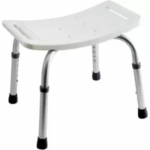 Image of White Shower Stool with Adjustable Legs - White - Showerdrape