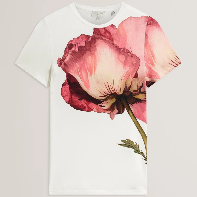 Image of Ted Baker Ted SS Print FittedT Ld62 Ivory female 8 (XS)