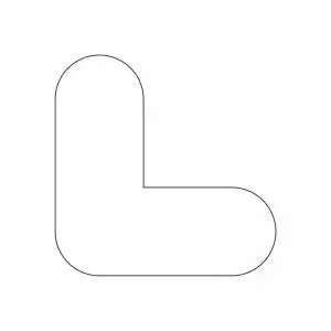Image of White Symbol ”L” Floor Graphic adheres to most