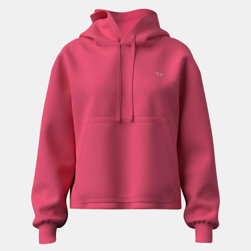 Image of Diesel Womens Jaral Hood Flpa Crew Sweatshirt Honeysuckle female 8