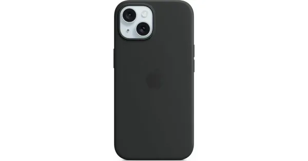 image of Apple - Back cover for mobile phone - MagSafe compatibility - silicone - Black - for iPhone 15 MXPD3ZM/A