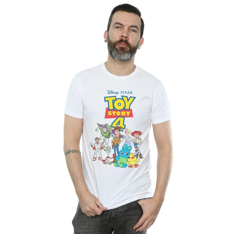 Image of Disney Men Toy Story 4 Crew T-Shirt in White Size: Small White S Male 5059308457240