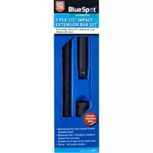 image of BlueSpot 02071 3 Piece 1/2" Impact Extension Bar Set