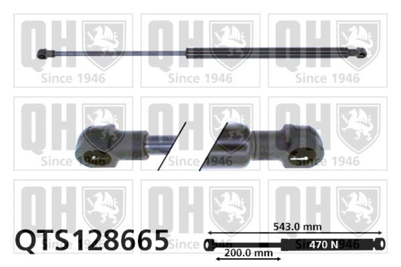 Image of QUINTON HAZELL Tailgate strut QUINTON HAZELL QTS128665