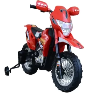 image of HOMCOM Childrens Motorbike Ride On Car Electric 6V Battery Kids Toy 4-Wheel in Red