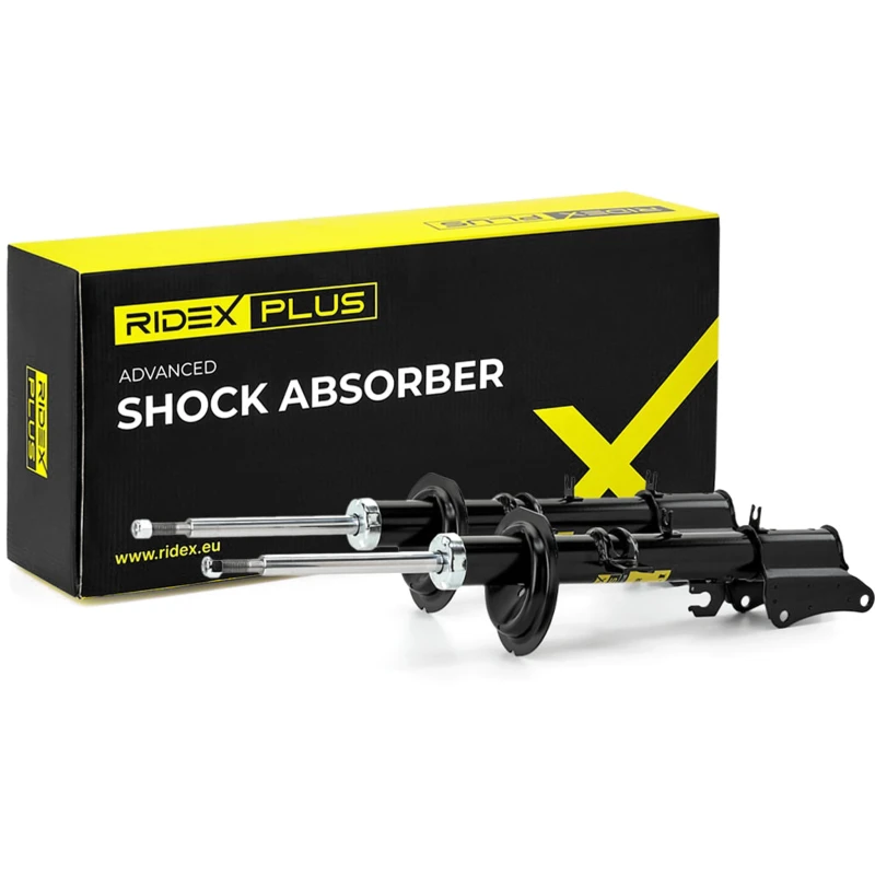 Image of RIDEX PLUS 854S1666P Shock absorber Rear Axle, Gas Pressure, Twin-Tube, Suspension Strut, Bottom Clamp Shock Absorber (854)