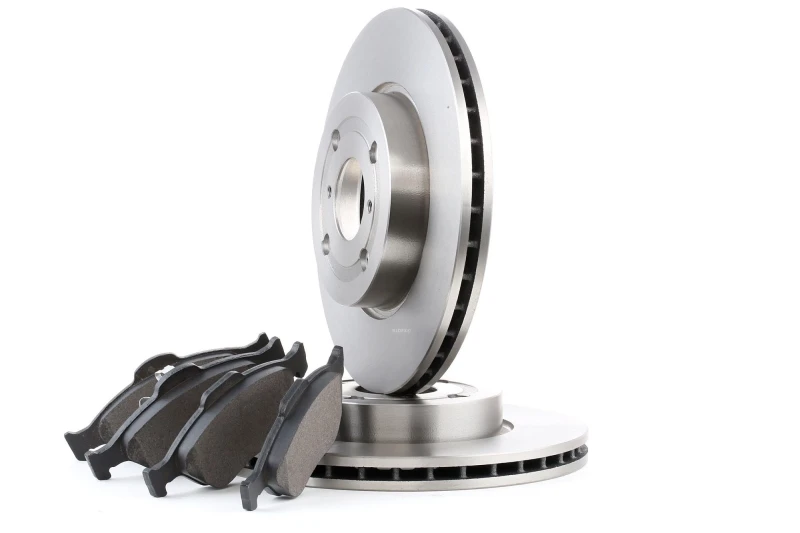 Image of RIDEX 3405B0237 Brake disc and pads set Front Axle, Brake Disc Type: Vented, excl. wear warning contact, with anti-squeak plate Brake Set,disc brakes