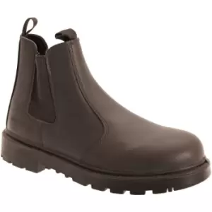 Image of Grafters Mens Grinder Safety Twin Gusset Leather Dealer Boots (10 UK) (Brown) - Brown