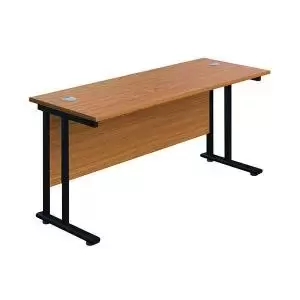 Image of Jemini Rectangular Double Upright Cantilever Desk 1400x600x730mm Nova