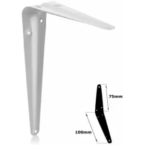 image of Moderix - Shelf Brackets White London Pattern Metal For Shelving Constructions - Size 75x100mm - Pack of 15