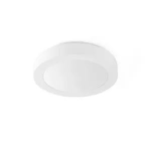 Image of Logos 2 Light Medium Round Bathroom Flush Ceiling Light Aluminium, White IP44, E27