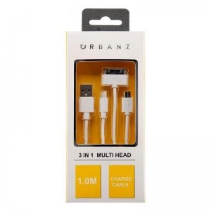 Image of Urbanz 3-in-1 USB 1M Lightning Charging Cable