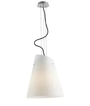 image of ERMES 3 Light Dome Pendant Ceiling Light White Black 35x40cm