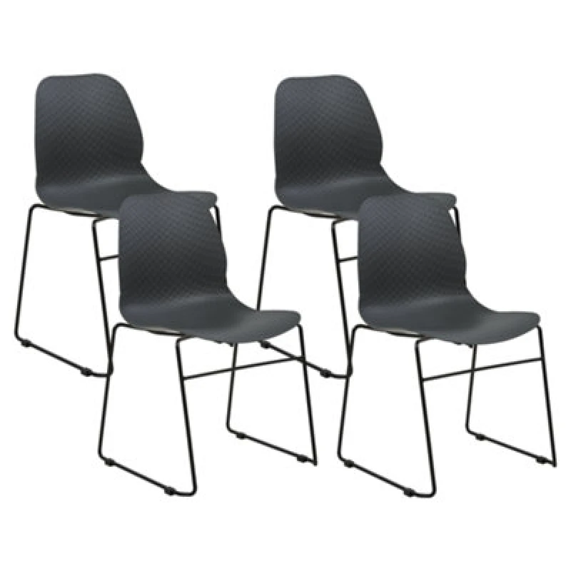 Image of Beliani Set Of 4 Conference Chairs Panora Dark Grey
