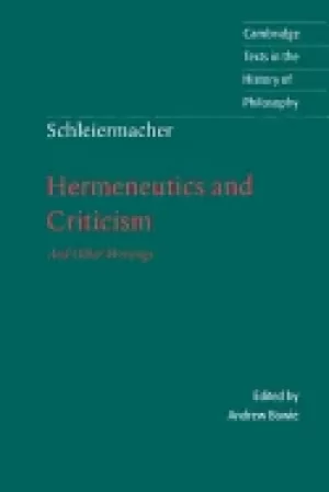 Image of schleiermacher hermeneutics and criticism and other writings