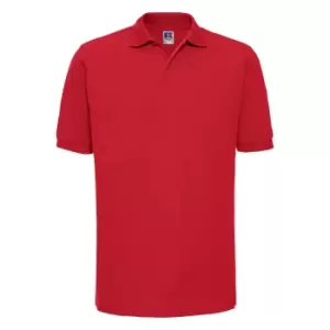 Image of Russell Mens Ripple Collar & Cuff Short Sleeve Polo Shirt (XS) (Bright Red)