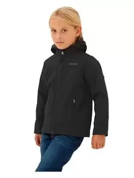 image of Boys, TOG24 Koroma Softshell Hooded Jacket, Black, Size 12-13 Years