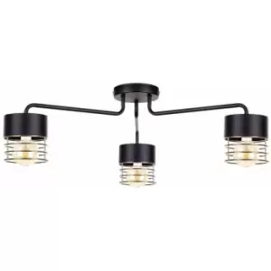 image of Keter Royal Multi Arm Semi Flush Ceiling Light Gold, 12cm, 3x E27